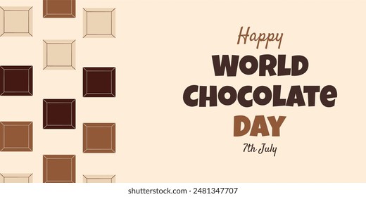 Happy World Chocolate Day 7th July. International chocolate day banner, social media, and poster design