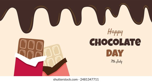 Happy World Chocolate Day 7th July. International chocolate day banner, social media, and poster design