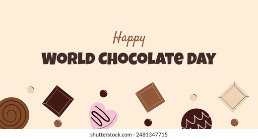 Happy World Chocolate Day 7th July. International chocolate day banner, social media, and poster design