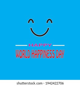 FELIZ DÍA MUNDIAL DE LA FELICIDAD BLUE BACKGROUND
