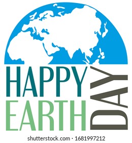 Happy World Earth Day, April 22. Typography vector design. Design template celebration. Vector illustration.