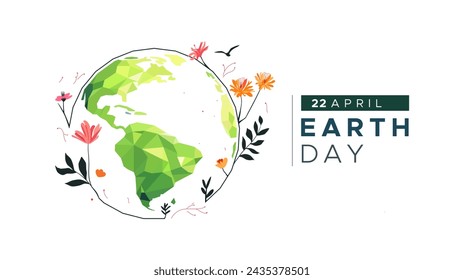 Happy World Earth Day, April 22. preserving nature. Care about the earth. Vector illustration with the concept of increasing awareness and appreciation of the world community towards the earth