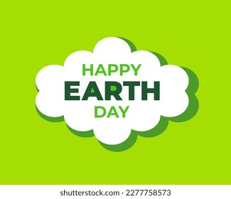 happy world earth day background or banner design template with green color.