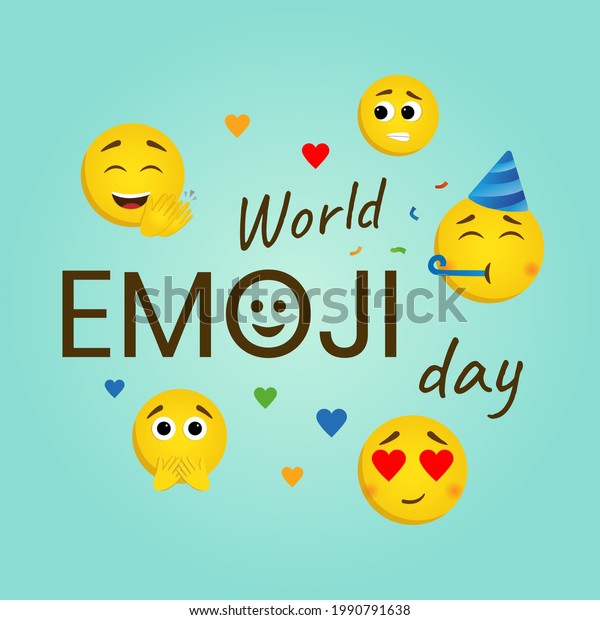 Happy World Emoji Day Banner Vector Stock Vector (Royalty Free ...