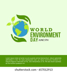 happy world environment day nature green vector illustration