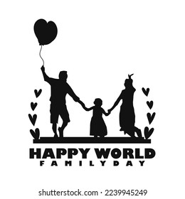 Happy world family day. vector illustration suitable for banner, background