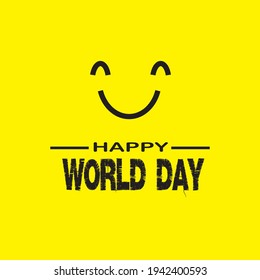 HAPPY WORLD HAPPINESS DAY YELLOW