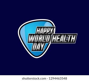 happy world health day, beautiful greeting card background or banner with blue theme. design illustration - Vector