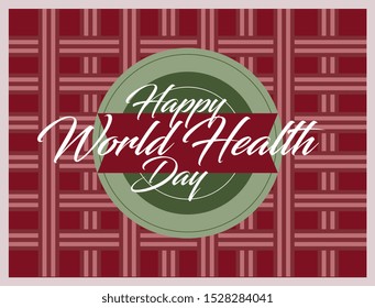 happy world health day, beautiful greeting card background or banner with vintagel theme. design illustration