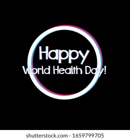 happy world health day, beautiful greeting card background or template banner with black theme. vector design illustration