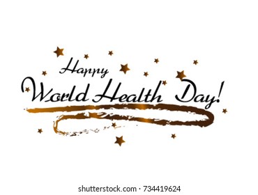 Happy world health day, Beautiful greeting card poster with stars, eps10 format