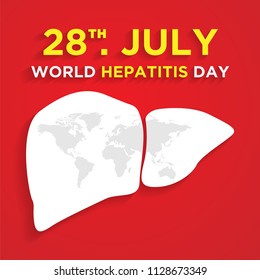happy world hepatitis day background template use for card vector design, with minimalist and modern concept, cover, backdrop, heart, lung, international