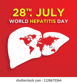 happy world hepatitis day background template use for card vector design, with minimalist and modern concept, cover, backdrop, heart, lung, international
