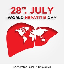happy world hepatitis day background template use for card vector design, with minimalist and modern concept, cover, backdrop, heart, lung, international