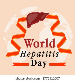 plantilla de fondo del día de la hepatitis del mundo feliz para el diseño de vectores de tarjeta, con concepto minimalista y moderno, cubierta, fondo, corazón, pulmón, internacional