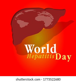 Happy World Hepatitis Day Hintergrund-Vorlage für Kartenvektordesign mit minimalistischem und modernem Konzept, Abdeckung, Hintergrund, Herz, Lunge, international