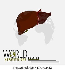 happy world hepatitis day background template use for card vector design, with minimalist and modern concept, cover, backdrop, heart, lung, international