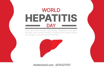 happy world hepatitis day background template use for card vector design, with minimalist and modern concept, cover, backdrop, heart, lung, international