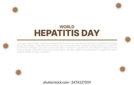 happy world hepatitis day background template use for card vector design, with minimalist and modern concept, cover, backdrop, heart, lung, international