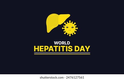 happy world hepatitis day background template use for card vector design, with minimalist and modern concept, cover, backdrop, heart, lung, international