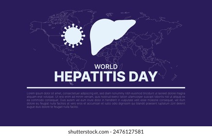 happy world hepatitis day background template use for card vector design, with minimalist and modern concept, cover, backdrop, heart, lung, international