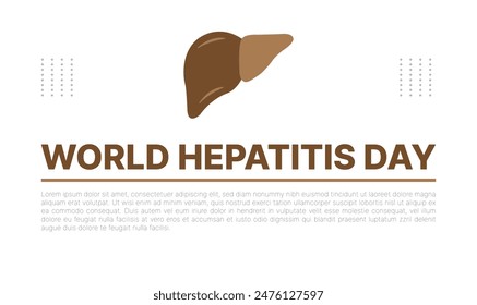 uso de la Plantilla de fondo del día de la hepatitis del mundo feliz para el diseño del Vector de la tarjeta, con el concepto minimalista y moderno, cubierta, telón de fondo, corazón, pulmón, internacional