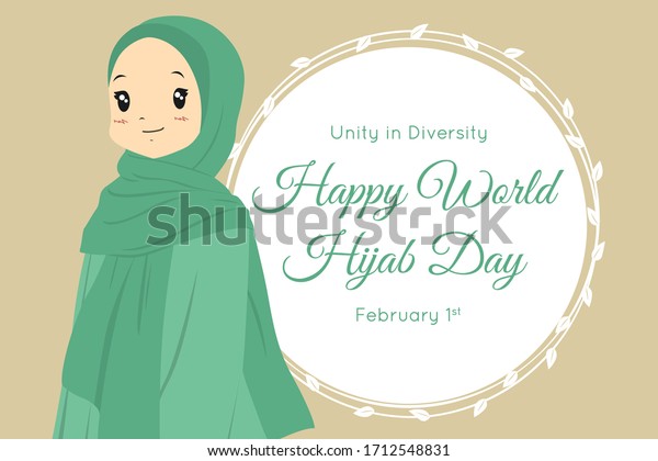 Happy World Hijab Day Isolated White Stock Vector Royalty Free