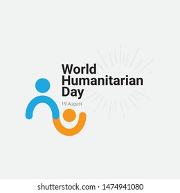 Happy world humanitarian day vector template. Design for greeting cards or print.