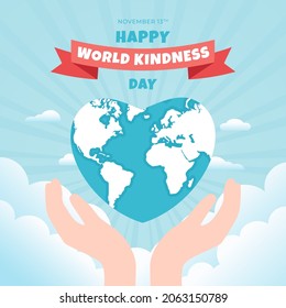 Happy World Kindness Day November 13th Banner Background Design. World Kindness Day Illustration Design