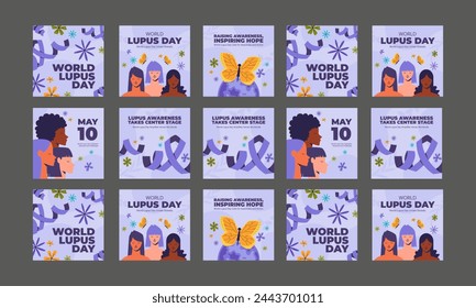 diseño plano del vector del día del lupus del mundo feliz