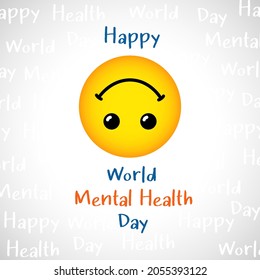 Happy World Mental Health Day greeting card concept. International holiday creative congrats. Isolated abstract graphic design template. Internet messenger emoticon. Creative network timeline icon.