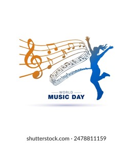 Happy World Music Day. Celebration background vector illustration.