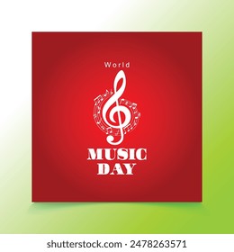 happy world music day and musical instruments background. abstract vector illustration design