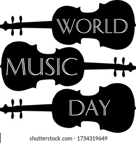 Happy world music day vector template. Design for banner, greeting card or print.