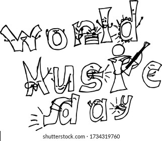 Happy world music day vector template. Design for banner, greeting card or print.