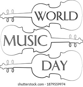 Happy world music day vector template. Design for banner, greeting card or print.