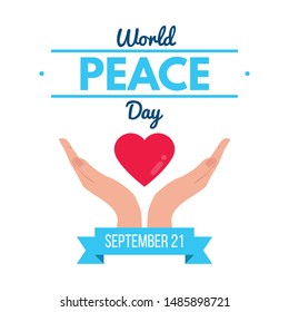 Happy World Peace Day Background,  globe as a peace symbol vector illustration, International Peace Day Vector Design Template