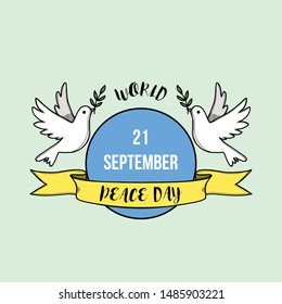 Happy World Peace Day Background, International Peace Day Vector Design Template, peace Dove Illustrations.