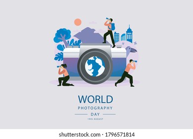 happy world photography day 2020  vector  camera