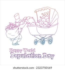 happy world population day vector design 