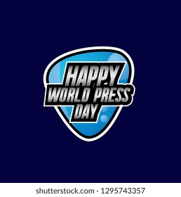 happy world press day, beautiful greeting card background or banner with blue theme. design illustration - Vector