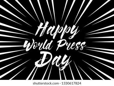 happy world press day, beautiful greeting card with black and white background or banner with pop art theme. design illustration