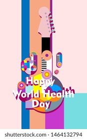 happy world press day, beautiful greeting card background or banner with colorful music theme. design vector illustration