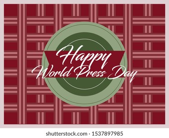 happy world press day, beautiful greeting card background or banner with vintagel theme. design illustration