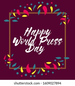 happy world press day, beautiful greeting card background or template banner with night theme. vector design illustration