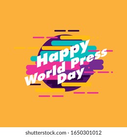 happy world press day, beautiful greeting card background or template banner with abstract colour for sport theme. vector design illustration