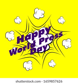 happy world press day, beautiful greeting card background or template banner with explode theme. vector design illustration