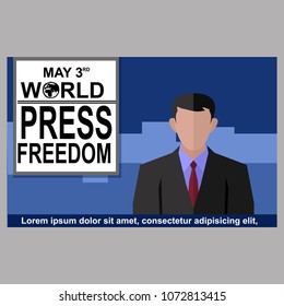 Happy World Press Freedom Day Vector Illustration
