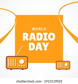 Happy World Radio Day Vector Design Template Background