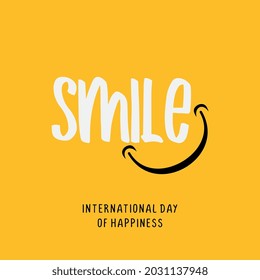 Happy world smile day banner. Good mood. Fun concept. Smile icon illustration. Vector background template. Happy smile day poster background.